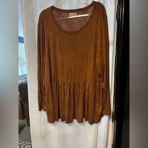 Brown long sleeve top